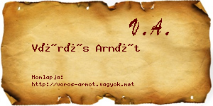 Vörös Arnót névjegykártya